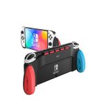 Nintendo Switch OLED Grip Case by JUSPRO – Comfortable O-Grip with Game Storage (Black)